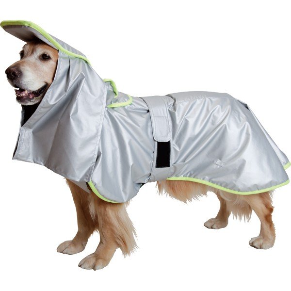 【防災グッズ】アイアンバロン特許取得「防災マント」頭からかぶせてサッと羽織ることができる大型犬専用防災・防寒マント