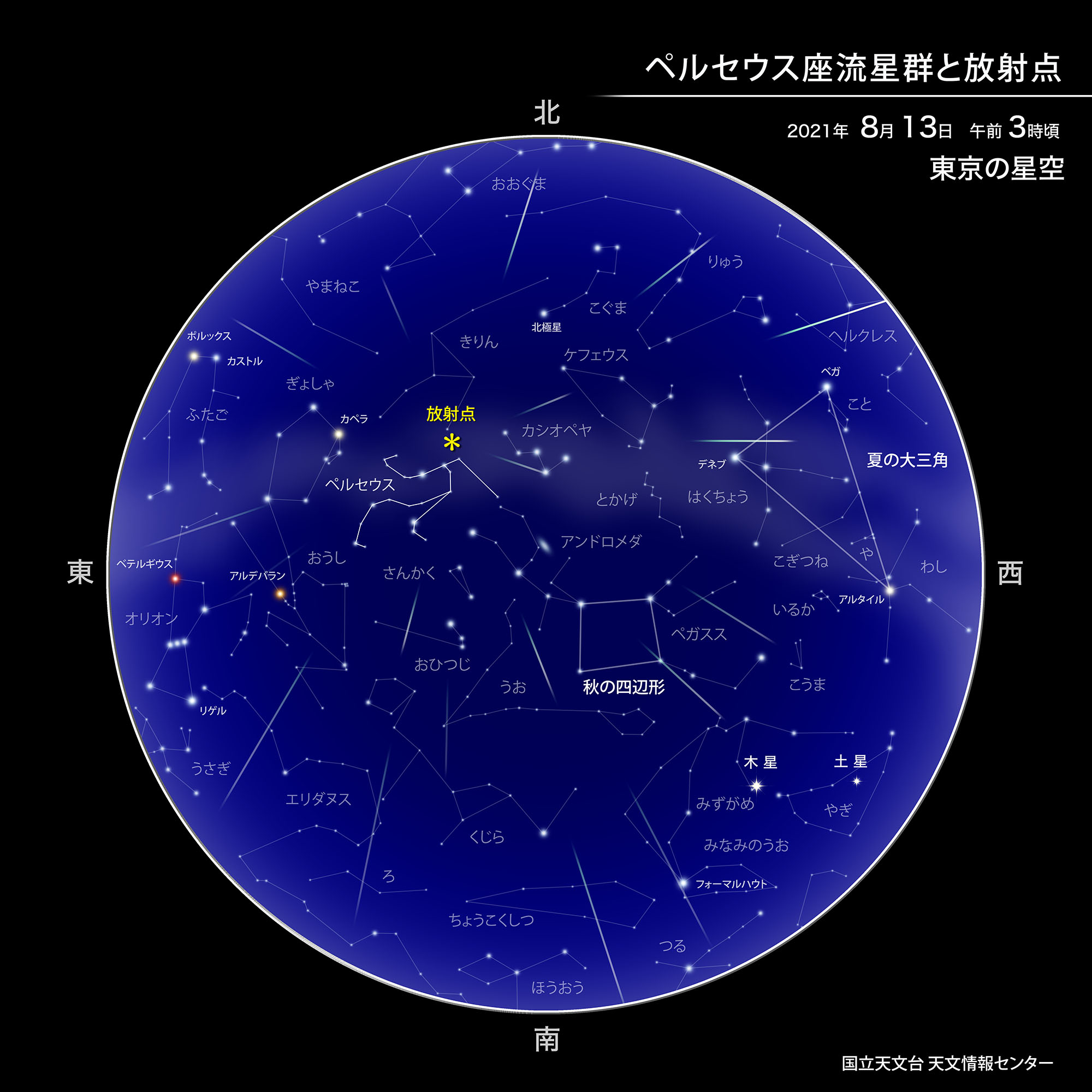 ペルセウス座流星群が極大（2021年8月） | 国立天文台(NAOJ)