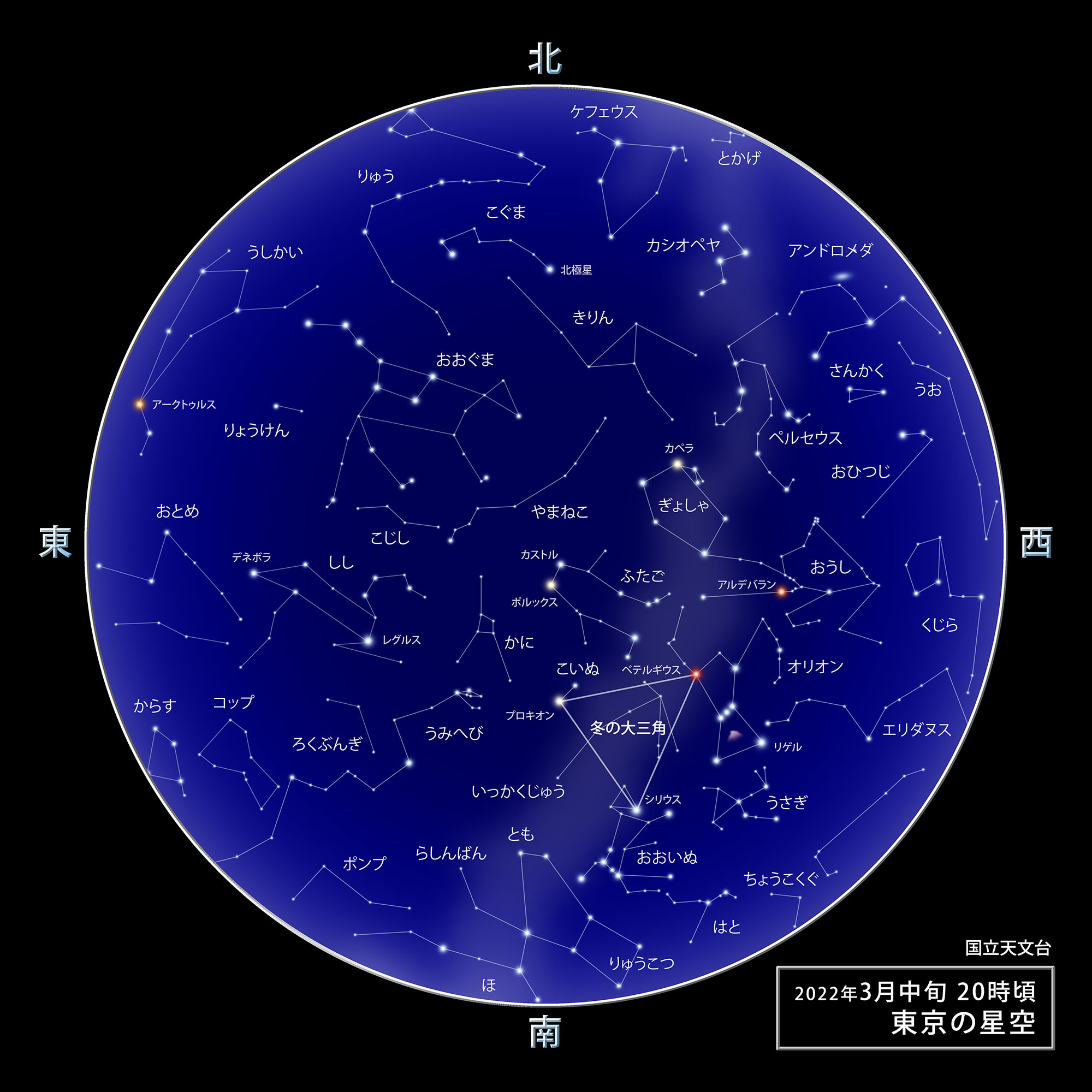 東京の星空・カレンダー・惑星（2022年3月） | 国立天文台(NAOJ)