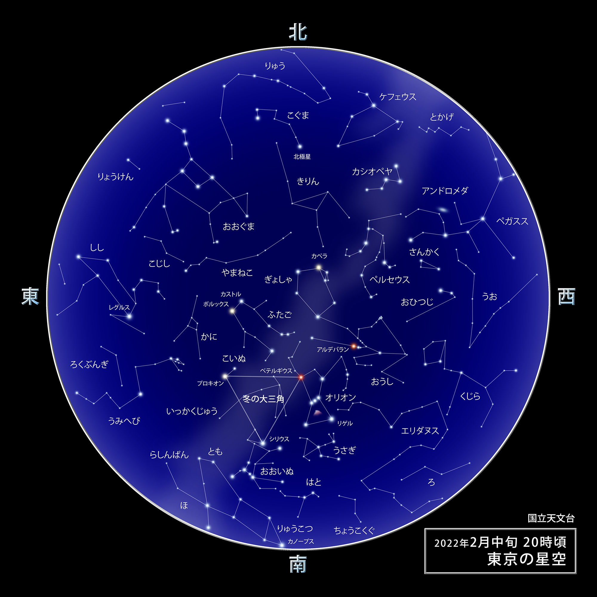 東京の星空・カレンダー・惑星（2022年2月） | 国立天文台(NAOJ)