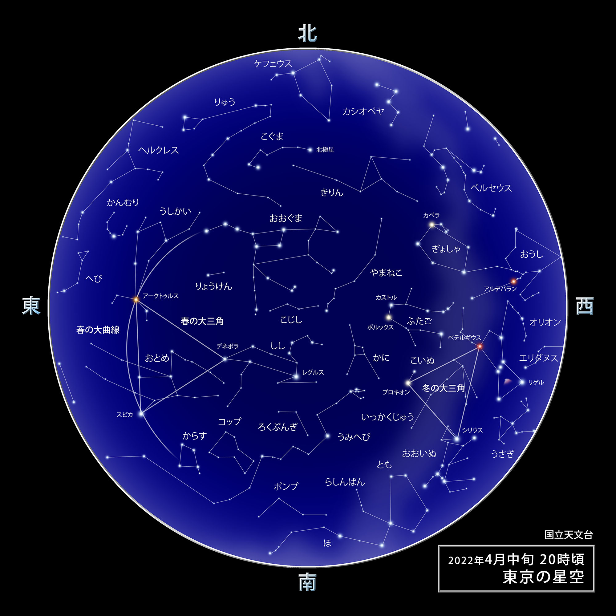 東京の星空・カレンダー・惑星（2022年4月） | 国立天文台(NAOJ)