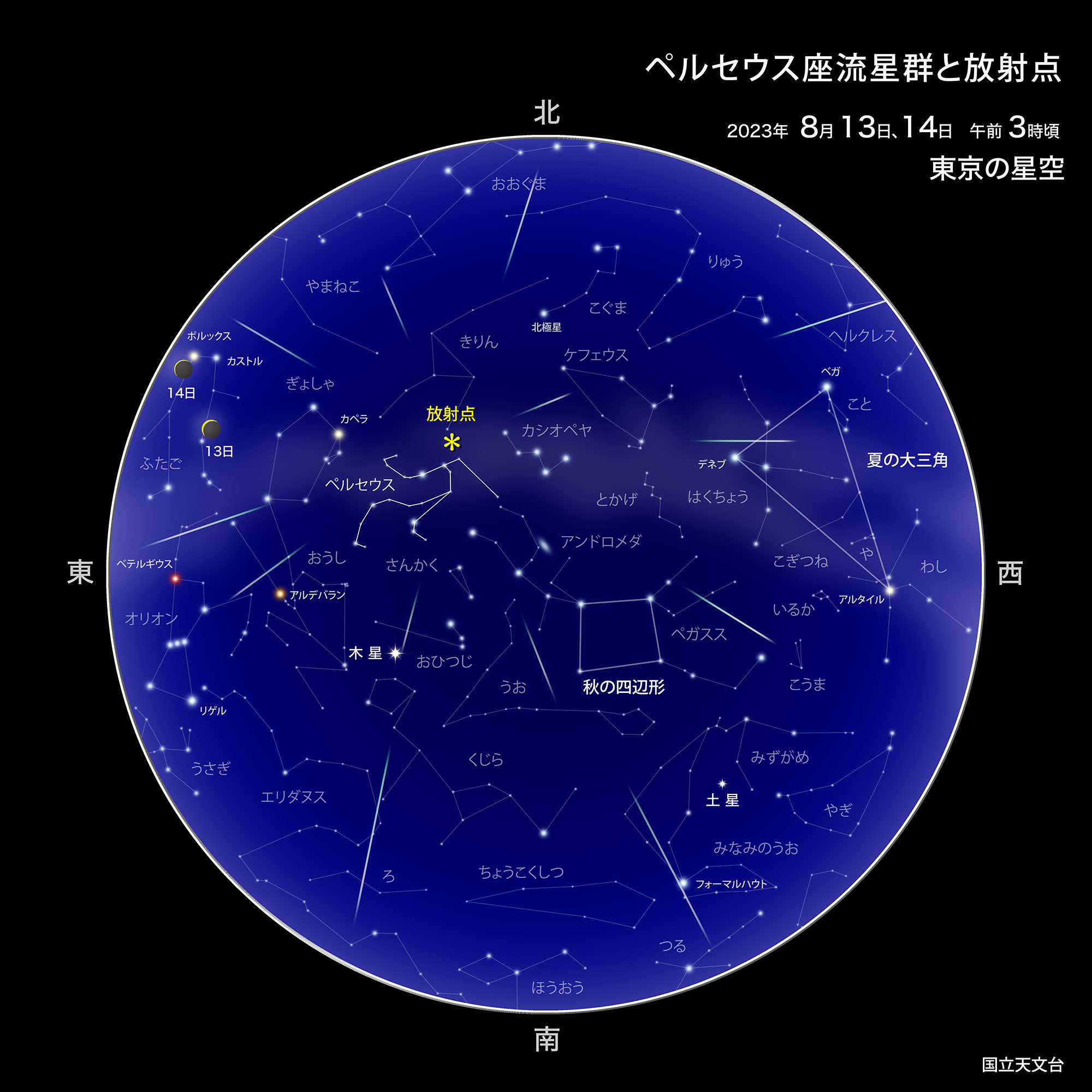 ペルセウス座流星群が極大（2023年8月） | 国立天文台(NAOJ)