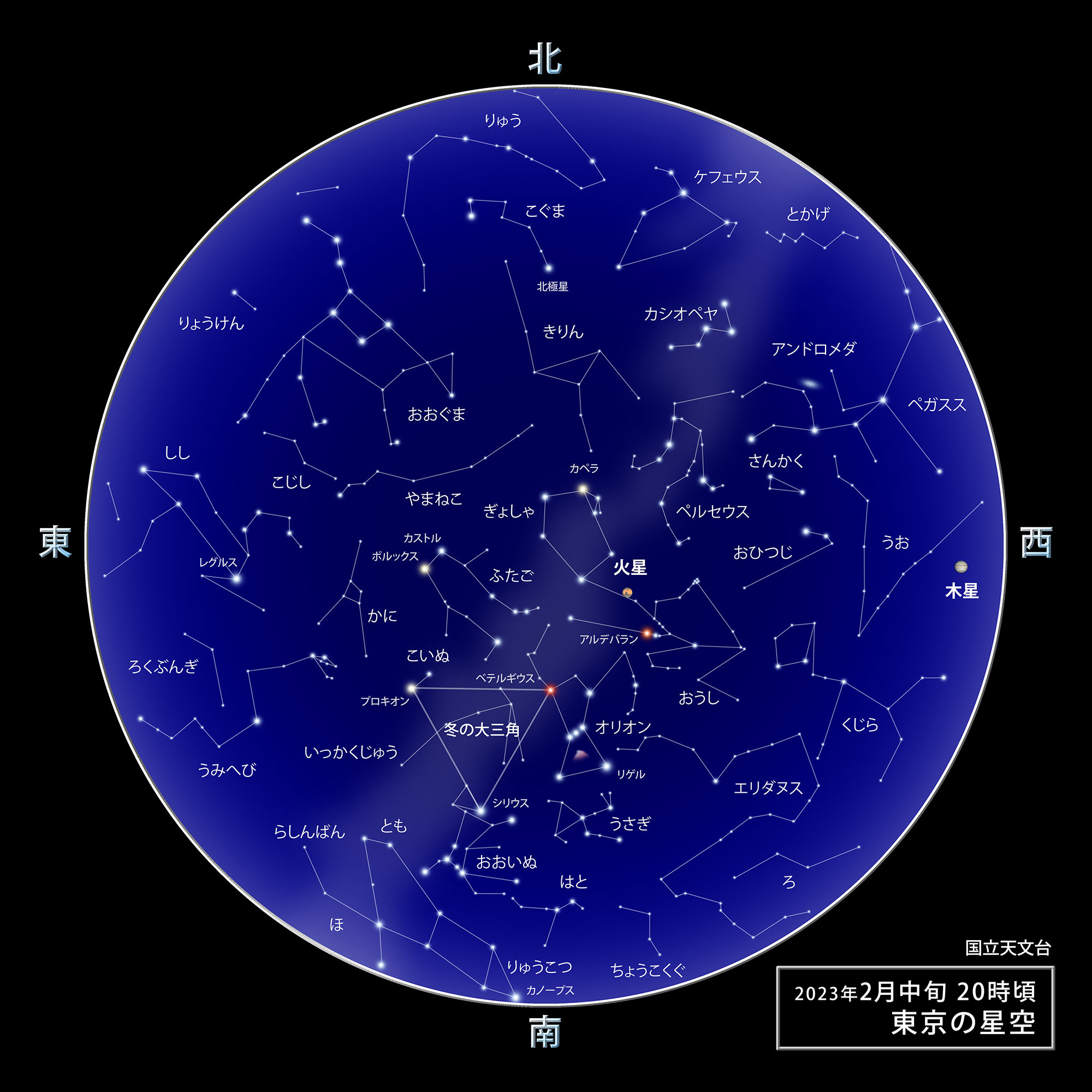 東京の星空・カレンダー・惑星（2024年2月） | 国立天文台(NAOJ)
