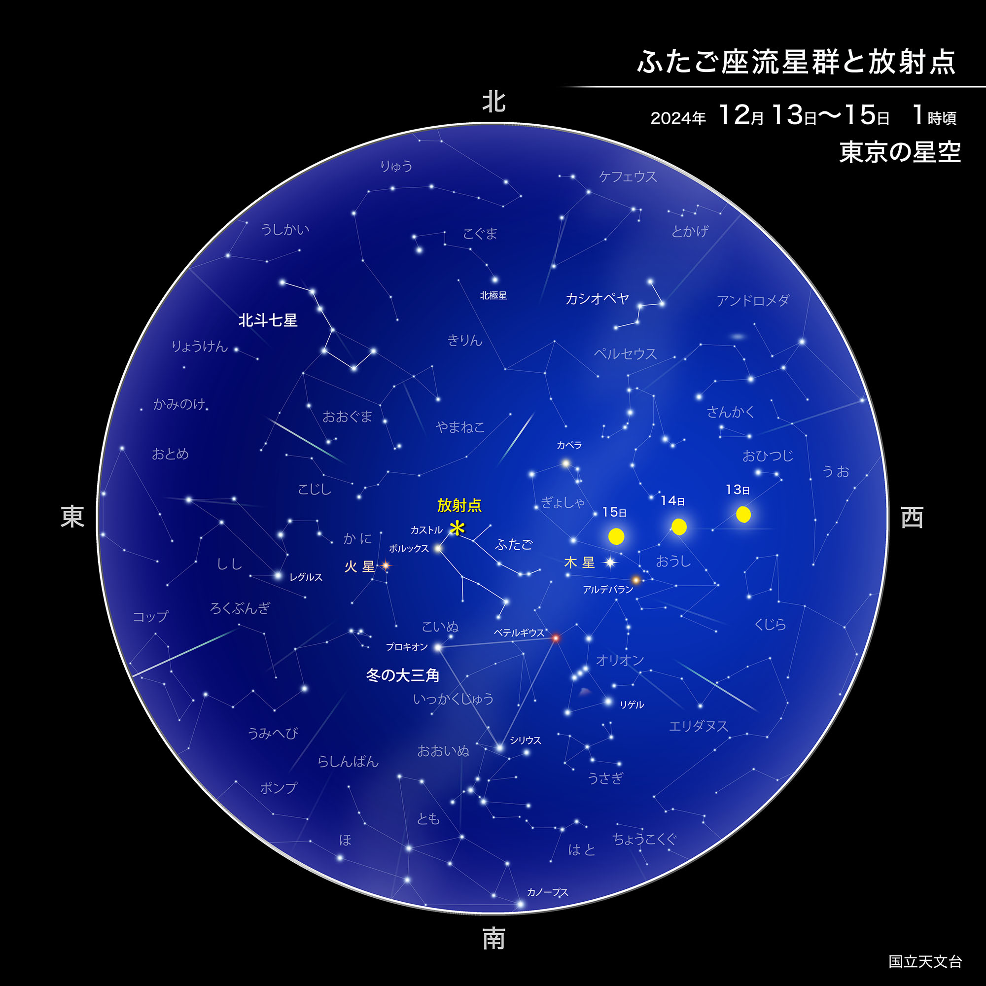 ふたご座流星群が極大（2024年12月） | 国立天文台(NAOJ)