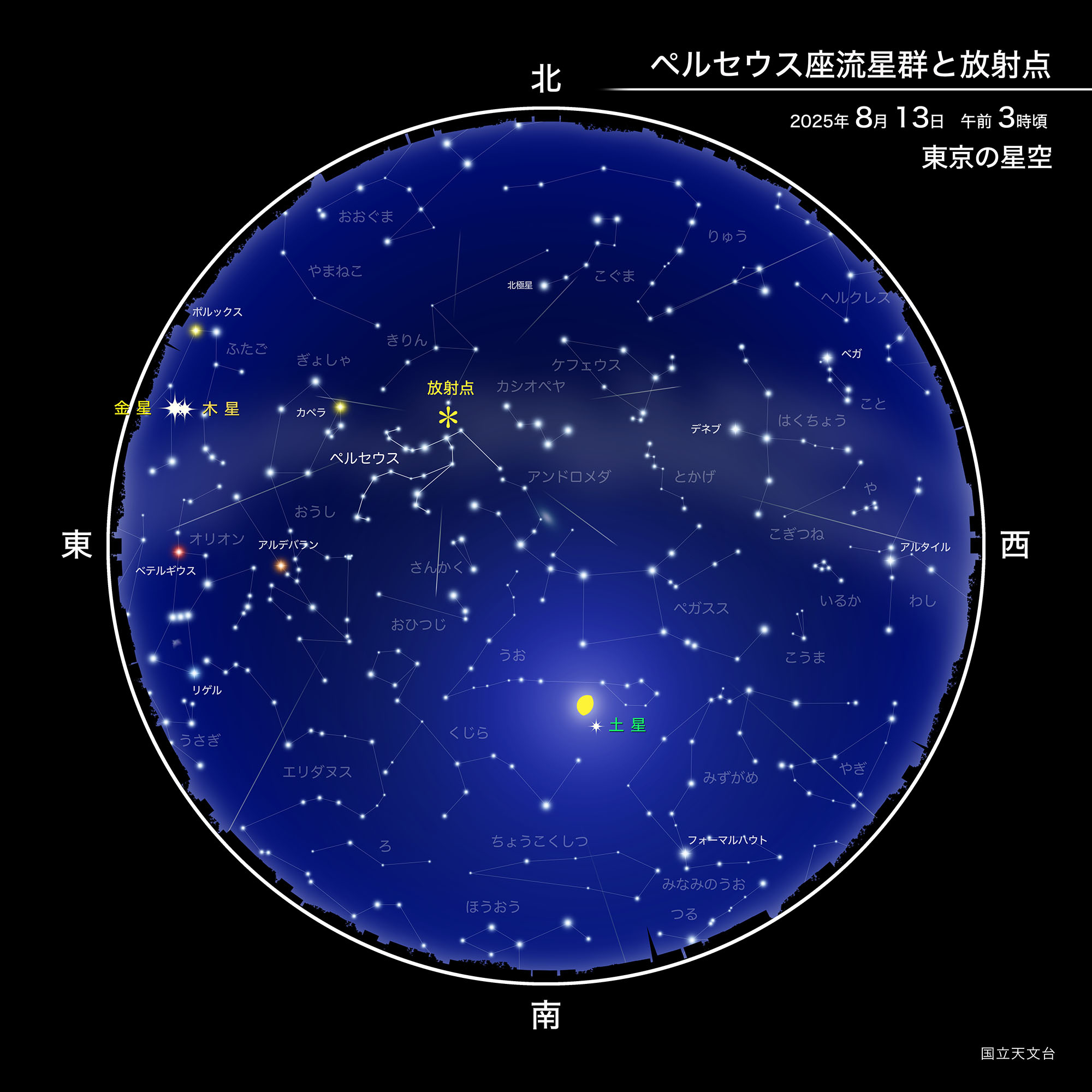 ペルセウス座流星群が極大（2025年8月） | 国立天文台(NAOJ)